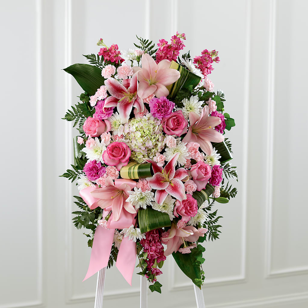 Comforting Standing Spray – Monarca Florist, Yonkers NY