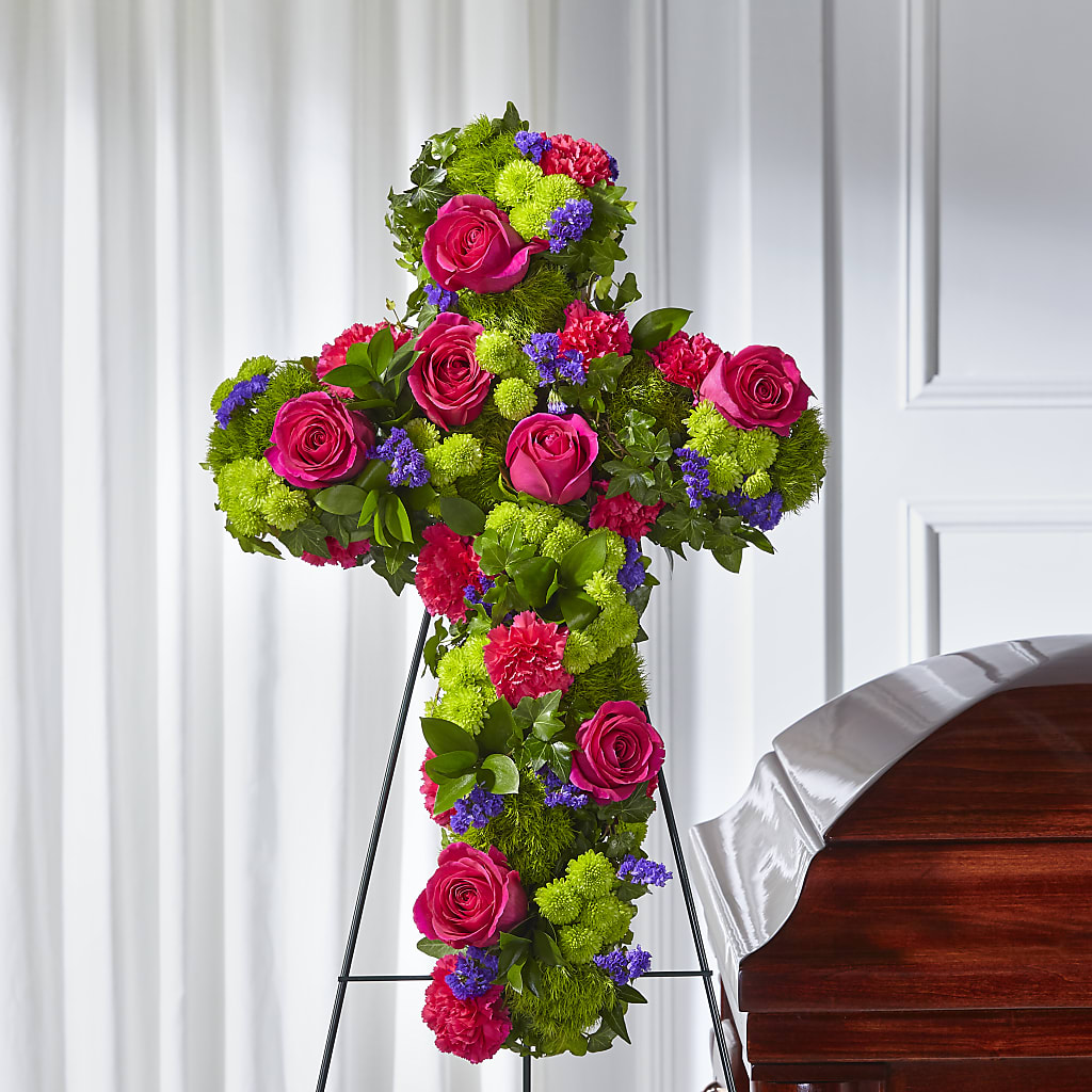 Tribute Rose Floral Cross – Monarca Florist, Yonkers NY