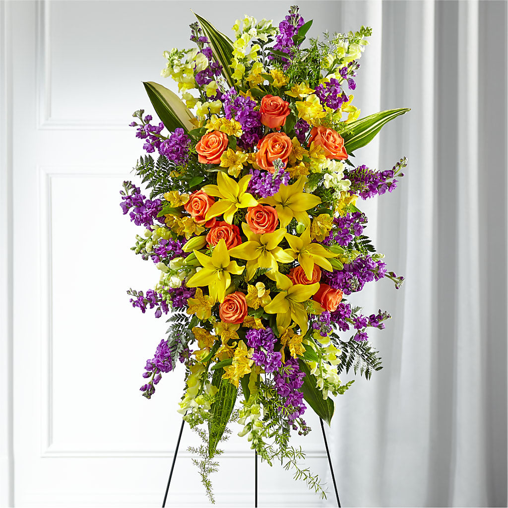 Thoughtful Prayers Standing Spray – Monarca Florist, Yonkers NY