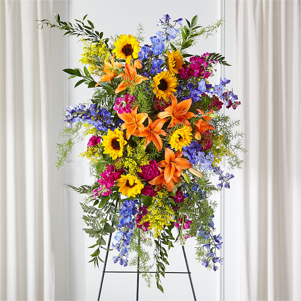 Sunlit Memories Standing Spray (Standard) – Monarca Florist, Yonkers NY