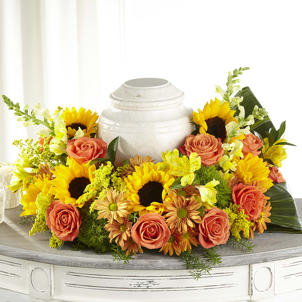 Faithful Sunflower Cremation Adornment – Monarca Florist, Yonkers NY