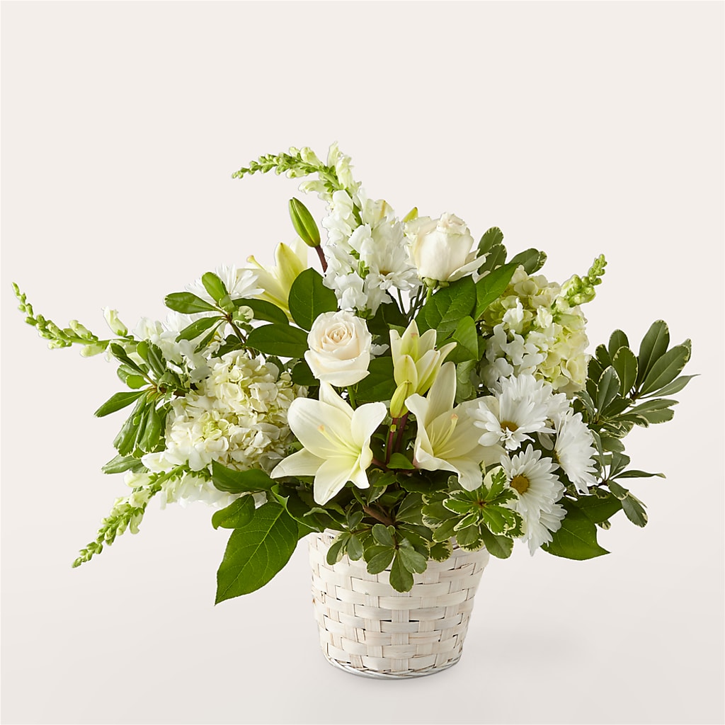 Ivory Elegance Floral Basket – Monarca Florist, Yonkers NY