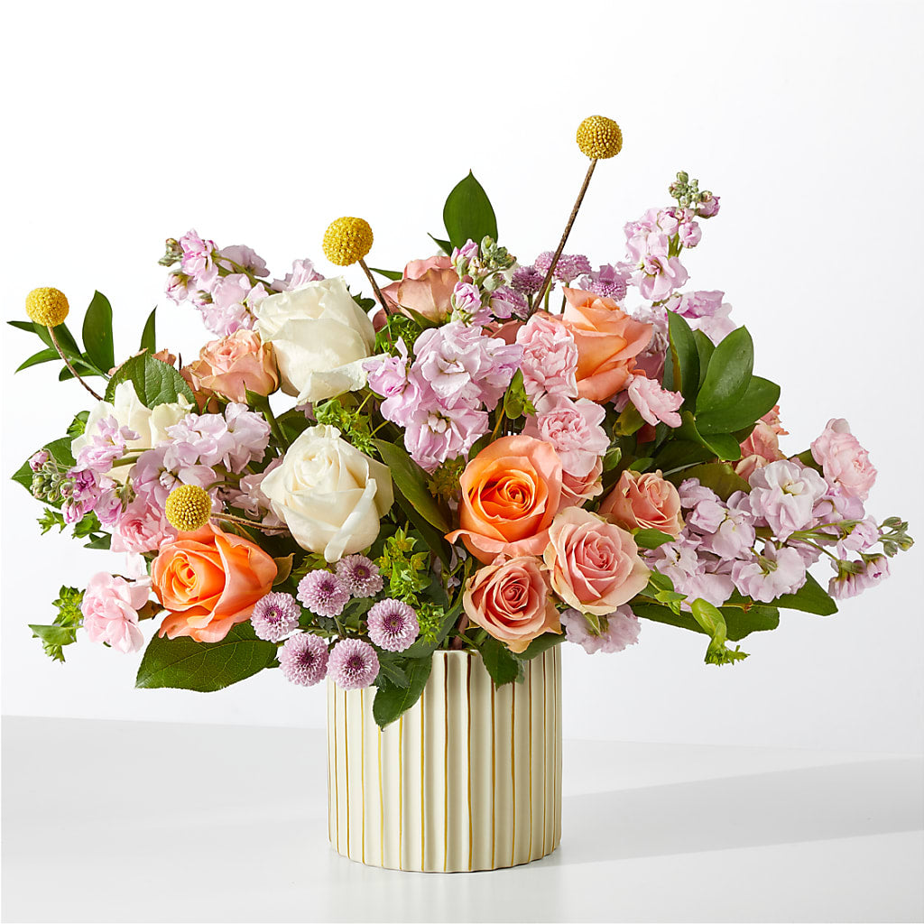 French Market Bouquet with Ivory Vase – Monarca Florist, Yonkers NY