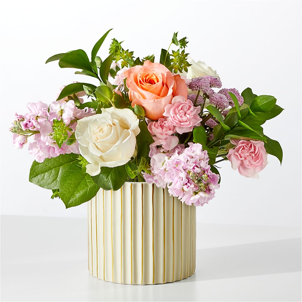 French Market Bouquet with Ivory Vase – Monarca Florist, Yonkers NY