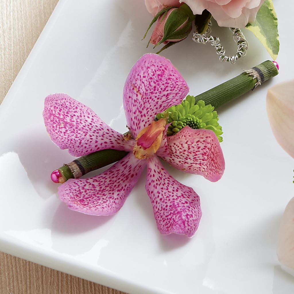 Pink Mokara Boutonniere – Monarca Florist, Yonkers NY