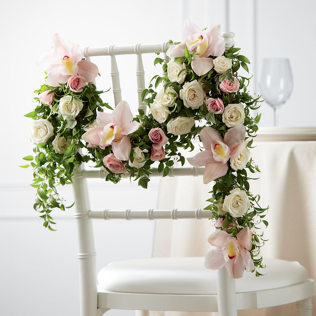 Orchid Rose Chair Décor – Monarca Florist, Yonkers NY
