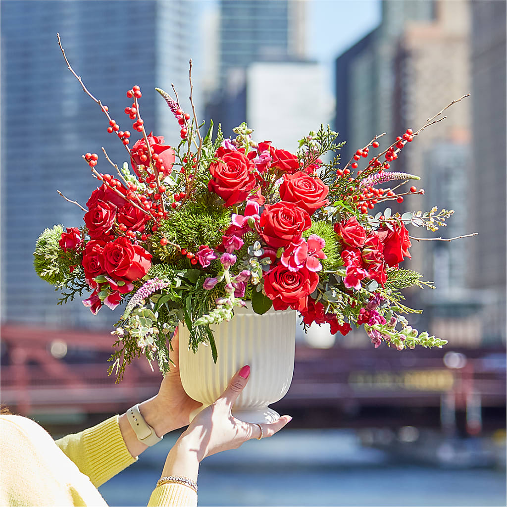 Big Red Bow Bouquet –  Monarca Florist, Yonkers NY