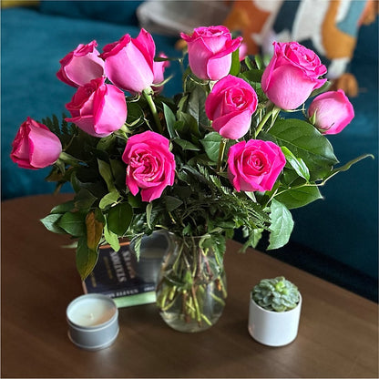 Long Stem Pink Rose Bouquet –  Monarca Florist, Yonkers NY