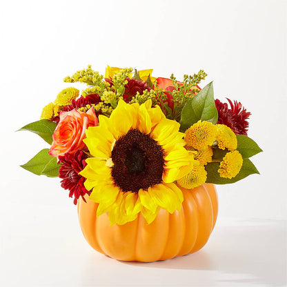 Golden Gourd Pumpkin Bouquet –  Monarca Florist, Yonkers NY