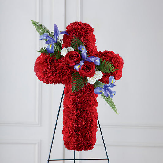 Faithful Hero Floral Cross –  Monarca Florist, Yonkers NY
