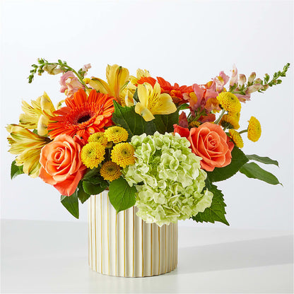 Autumn Sunshine Bouquet with Ivory Vase –  Monarca Florist, Yonkers NY