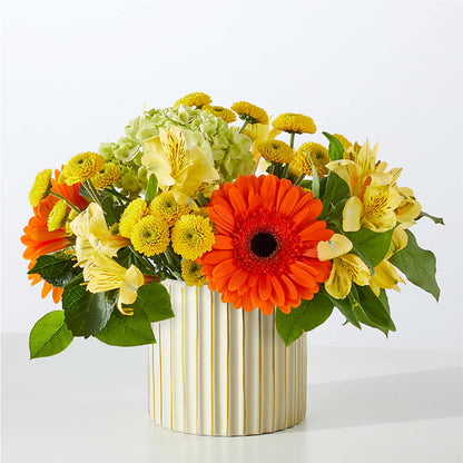 Autumn Sunshine Bouquet with Ivory Vase –  Monarca Florist, Yonkers NY
