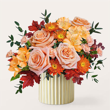 Spiced Latte Bouquet with Ivory Vase –  Monarca Florist, Yonkers NY