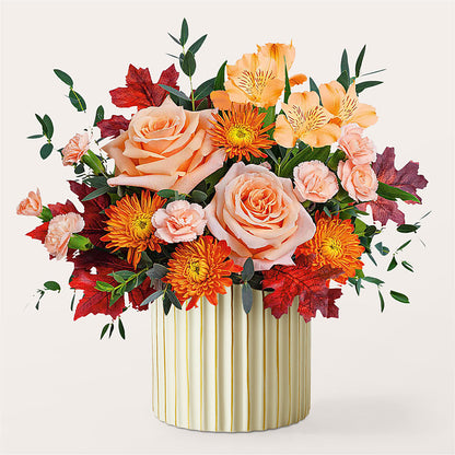 Spiced Latte Bouquet with Ivory Vase –  Monarca Florist, Yonkers NY