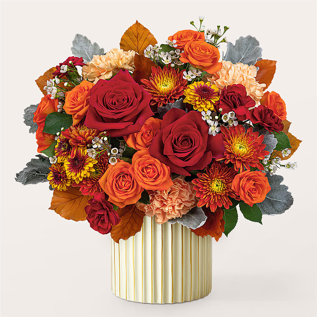 Merlot Bouquet with Ivory Vase –  Monarca Florist, Yonkers NY