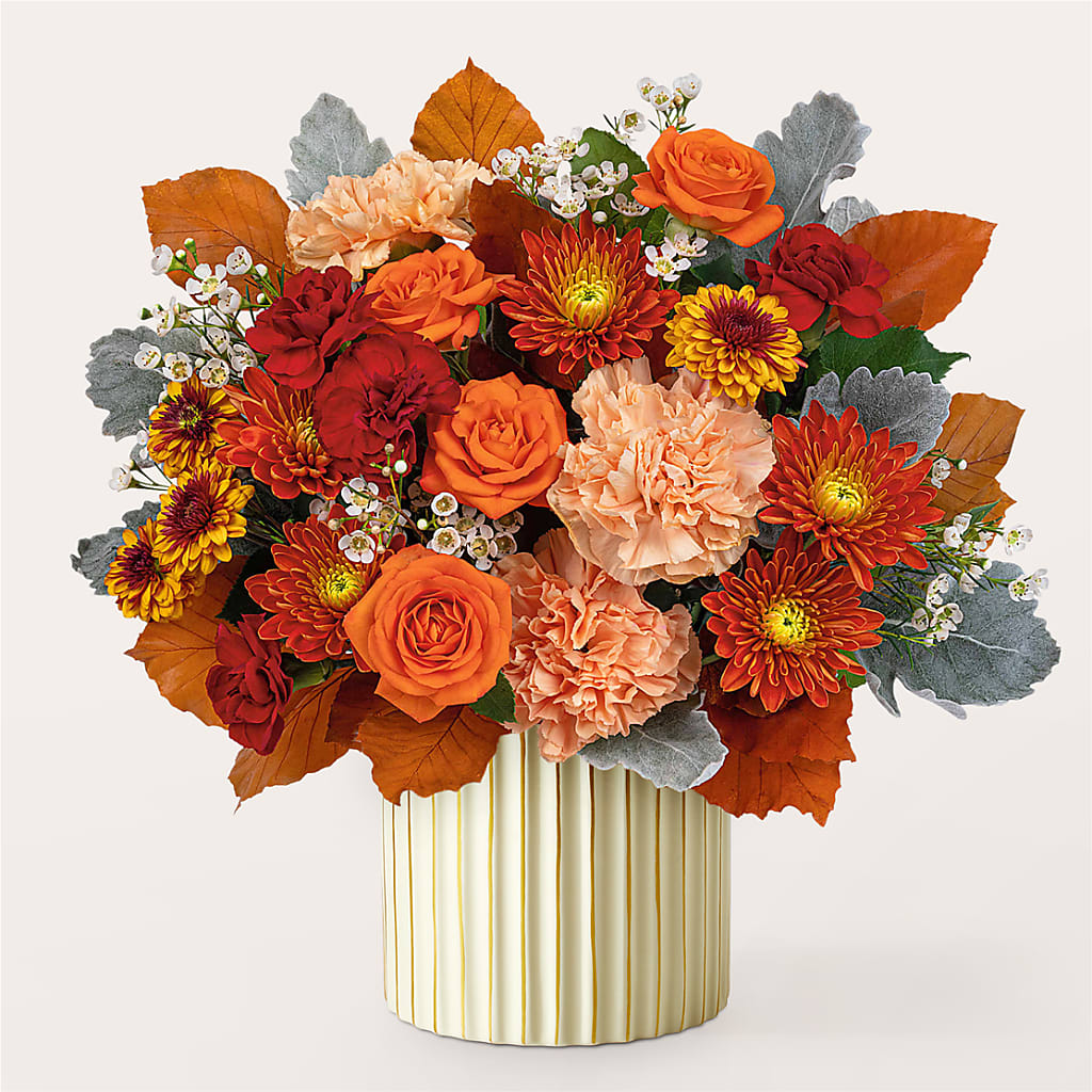 Merlot Bouquet with Ivory Vase –  Monarca Florist, Yonkers NY