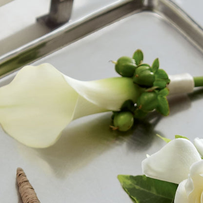 White Calla Boutonniere –  Monarca Florist, Yonkers NY